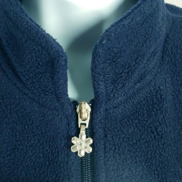 Carroll Reed Fleece Vest, Navy  Blue, Snowmen, L - Picture 3 of 7